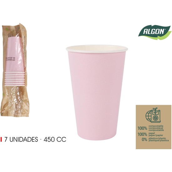 SET-7 VASO CARTON ROSA BABY 450CC ALGON image 0