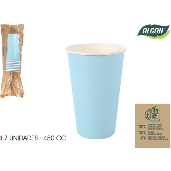 SET-7 VASO CARTON AZUL BABY 450CC ALGON image 0