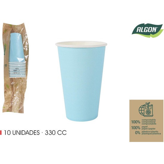 SET-10 VASO CARTON AZUL BABY 330CC ALGON image 0