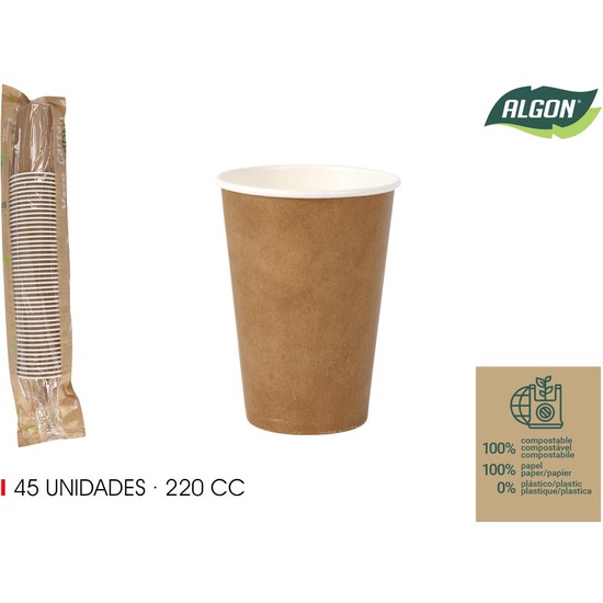 SET-45VASO CARTON KRAFT 220CC ALGON image 0