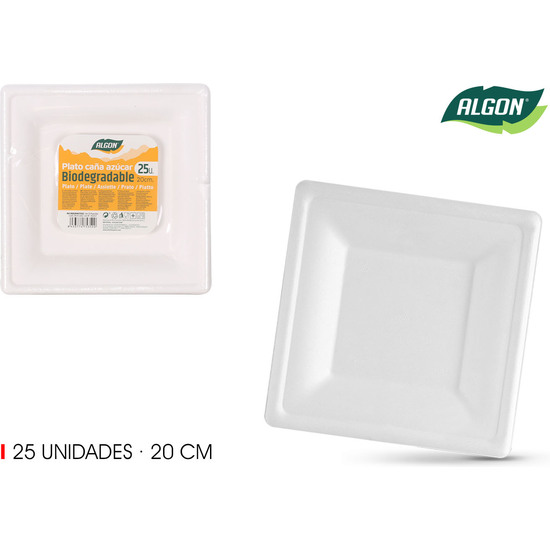 SET-25 PLATO BIO. CUAD. 20CM CAÑA ALGON image 0