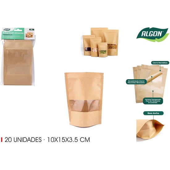 BOLSAS KRAFT ALIMENTOS REUTIL.20UND ALGON image 0