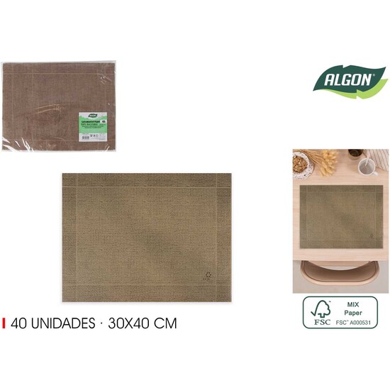 SET-40 SALVAMANTEL KRAFT/YUTE 30X40 ALGON image 0