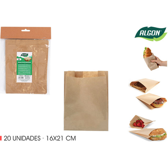 BOLSAS KRAFT ALIMENTOS REUTIL.20UND ALGON image 0