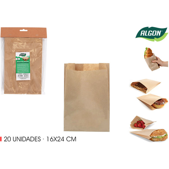 BOLSAS KRAFT ALIMENTOS REUTIL.20UND ALGON image 0