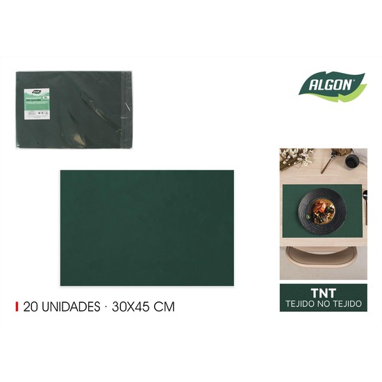 SALVAMANTEL TNT 20PCS D.GREEN 30X45 ALGON image 0