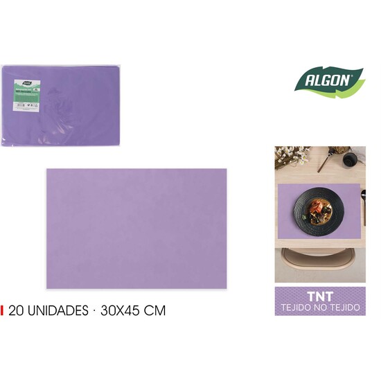 SALVAMANTEL TNT 20PCS PURPLE 30X45C ALGON image 0