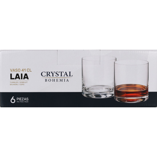 SET 6 VASOS CRISTAL BOHEMIA 410CC LAIA image 1