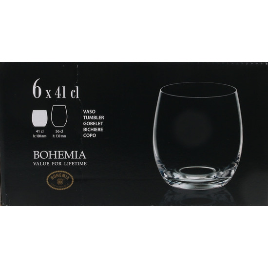 SET 6 VASOS CRISTAL BOHEMIA 410CC CLARA image 2