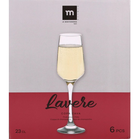 SET 6 COPAS CHAMPAGNE 230CC LAVERE MD image 1