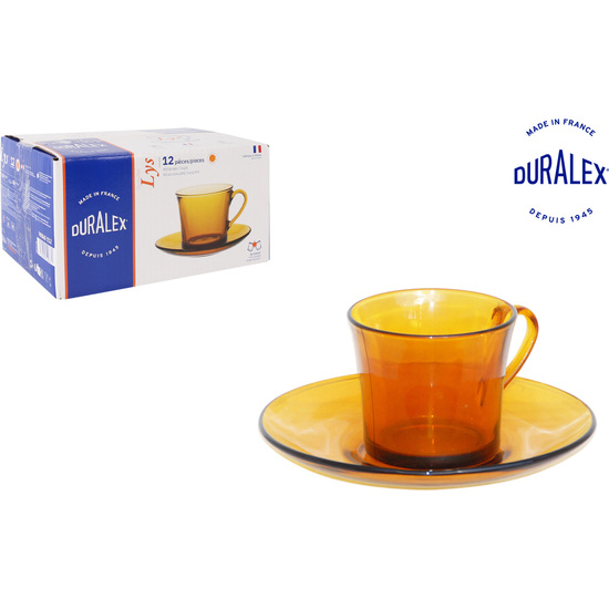 SET 6 TAZAS CON PLATO 18CL AMBAR LYS image 0