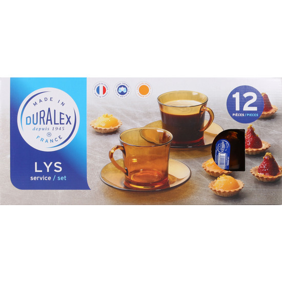 SET 6 TAZAS CON PLATO 18CL AMBAR LYS image 3