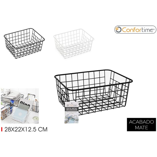 CESTA METAL ORGANIZ. 28X22X12.5CM CONFORTIME image 0