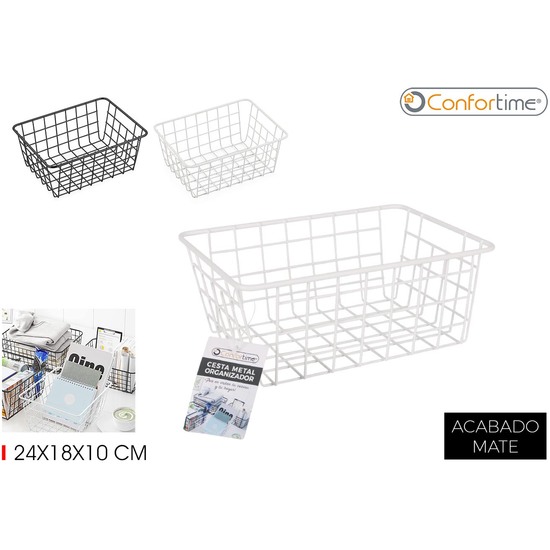 CESTA METAL ORGANIZ. 24X18X10CM CONFORTIME image 0