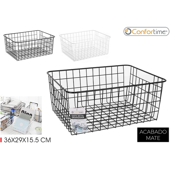 CESTA METAL ORGANIZ. 36X29X15.5CM CONFORTIME image 0