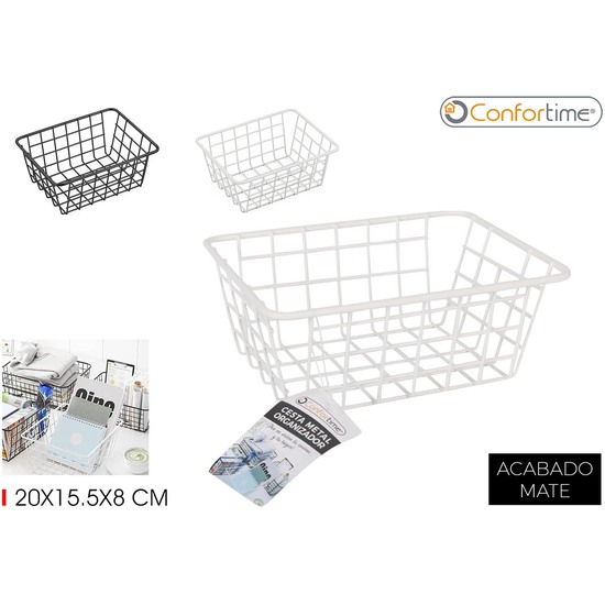 CESTA METAL ORGANIZ. 20X15.5X8CM CONFORTIME image 0