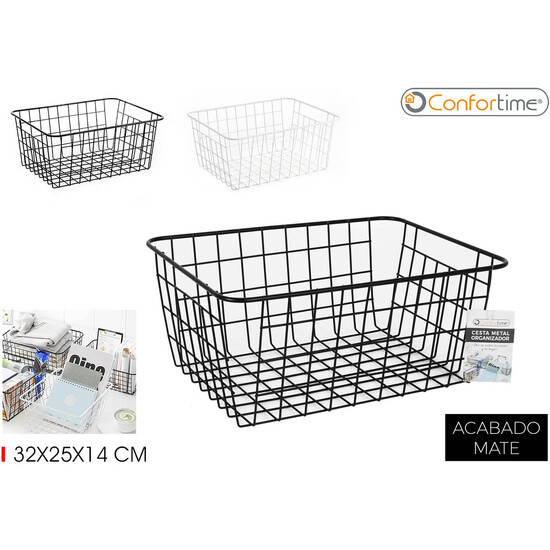 CESTA METAL ORGANIZ. 32X25X14CM CONFORTIME image 0