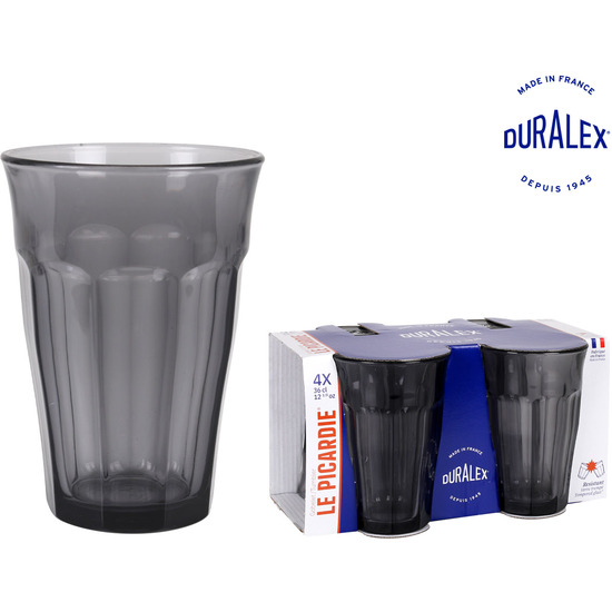 SET 4 VASOS GRIS 360CC PICARDIE image 0