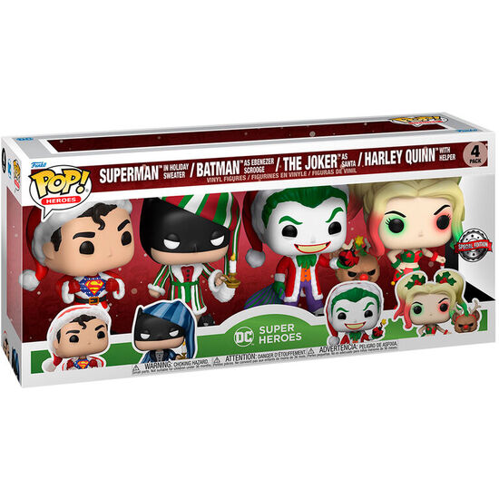 BLISTER 4 FIGURAS POP DC COMICS HOLIDAY EXCLUSIVE image 0