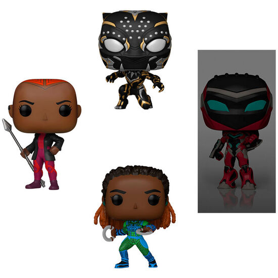 BLISTER 4 FIGURAS POP MARVEL BLACK PANTHER WAKANDA FOREVER EXCLUSIVE image 1