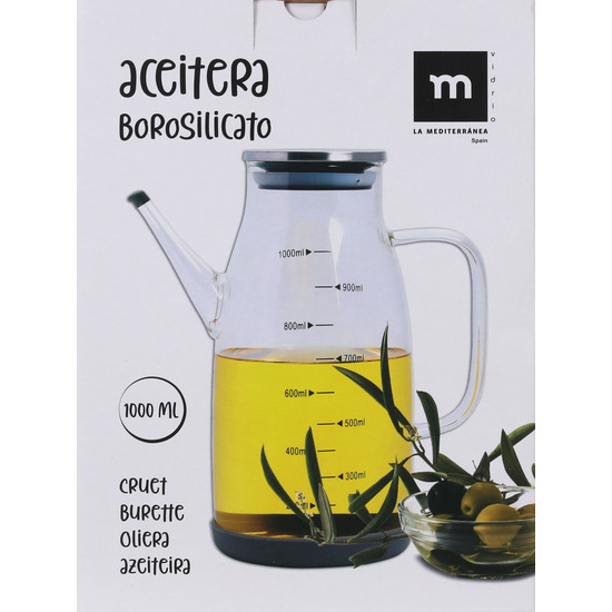 ACEITERA BOROSILICA.TAPON SS 1000ML LA MEDITERRAN image 1