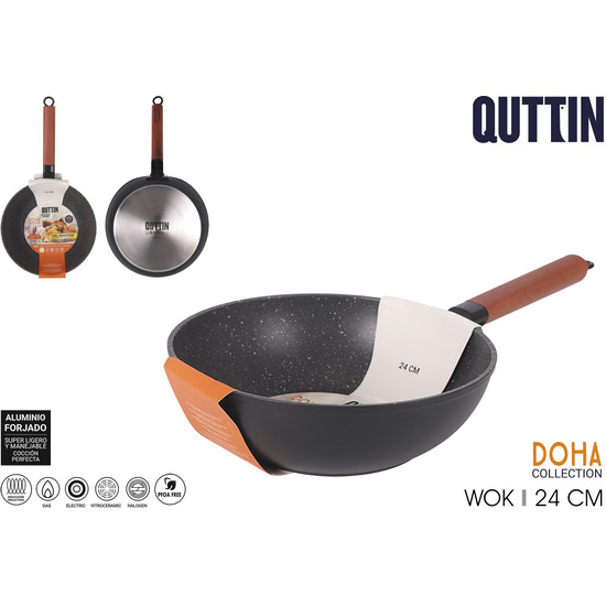 WOK 24CM ALUM. FORJ. FULL DOHA QUTTIN image 0