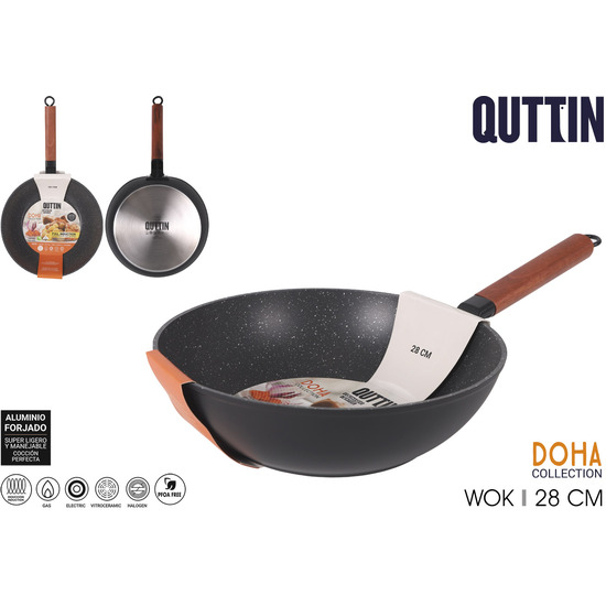 WOK 28CM ALUM. FORJ. FULL DOHA QUTTIN image 0