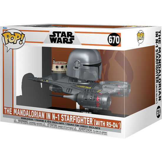 FIGURA POP RIDER DELUXE STAR WARS MANDALORIAN 9 THE MANDALORIAN IN N-1 STARFIGHTER image 1