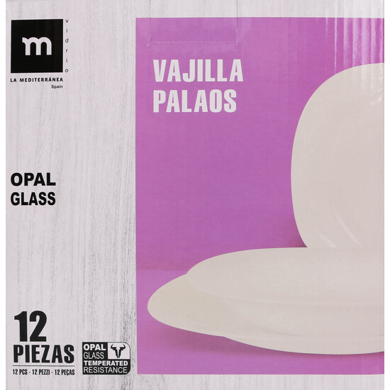 VAJILLA 12PCS CUAD.OPAL PALAOS MD image 1