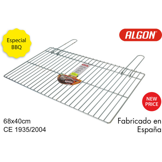 PARRILLA BARBACOA 68X40CM SIMPLE ZINCADA ALGON image 0