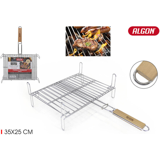 PARRILLA BBQ CR-WOOD C/PATAS 35X25CM ALGON BBQ image 0