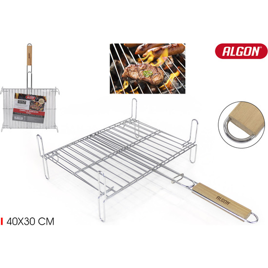 PARRILLA BBQ CR-WOOD C/PATAS 40X30CM ALGON BBQ image 0