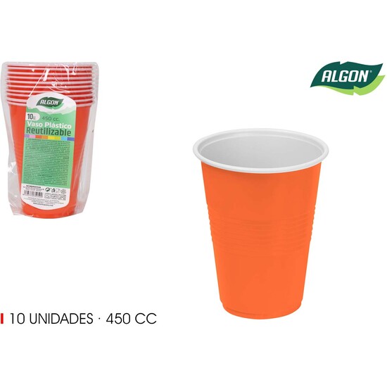 SET-10 VASO BICOLOR NARANJA-BL 450 ALGON image 0