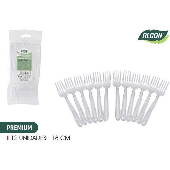 SET-12 TENEDORES MESA PLASTICO PREMIUM 18CM image 1