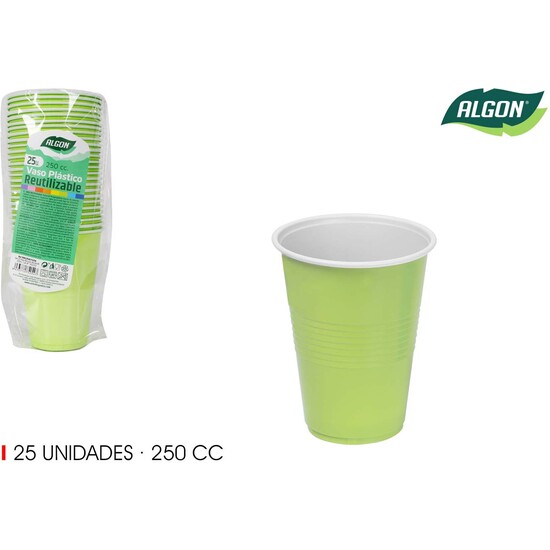 SET-25 VASO BICOLOR VERDE-BL 250 ALGON image 0