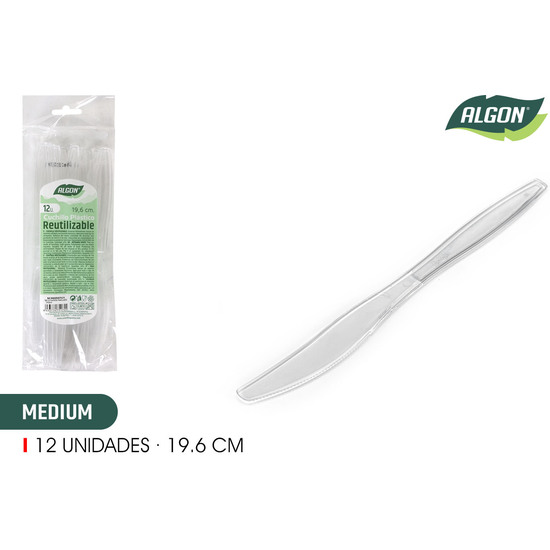 SET-12 CUCHILLO MEDIUM TRANS.19.6CM ALGON image 0