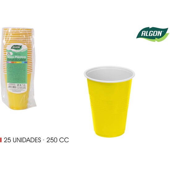 SET-25 VASO BICOLOR LIMON-BL 250 ALGON image 0