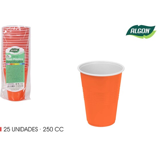 SET-25 VASO BICOLOR NARANJA-BL 250 ALGON image 0