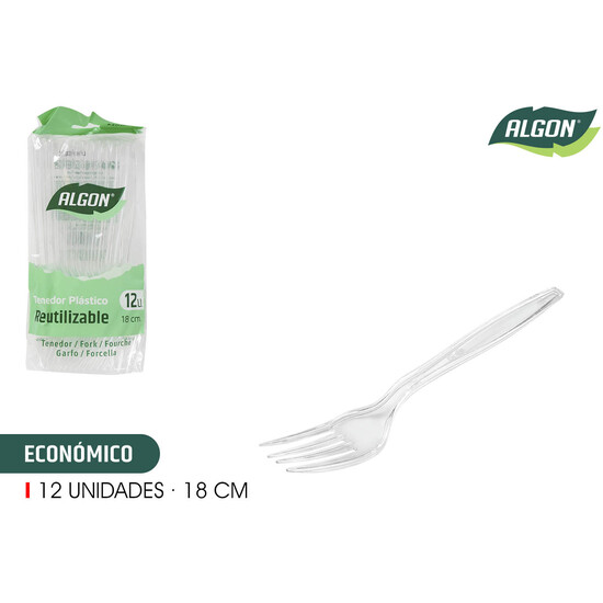 SET-12 TENEDOR MEDIUM TRANS.18CM ALGON image 0