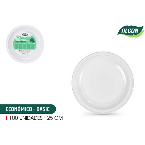 SET-100 PLATO RED. PLAST. ECO. 25CM ALGON image 0