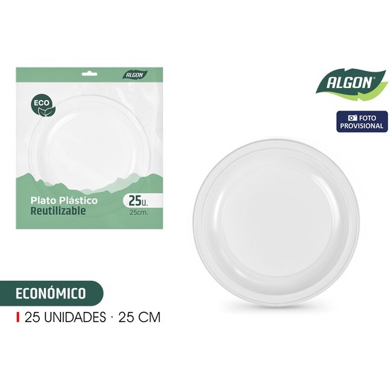 SET-25 PLATO RED. PLAST. ECO. 25CM ALGON image 0