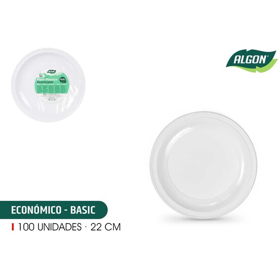 SET-100 PLATO RED. PLAST. ECO. 22CM ALGON image 0