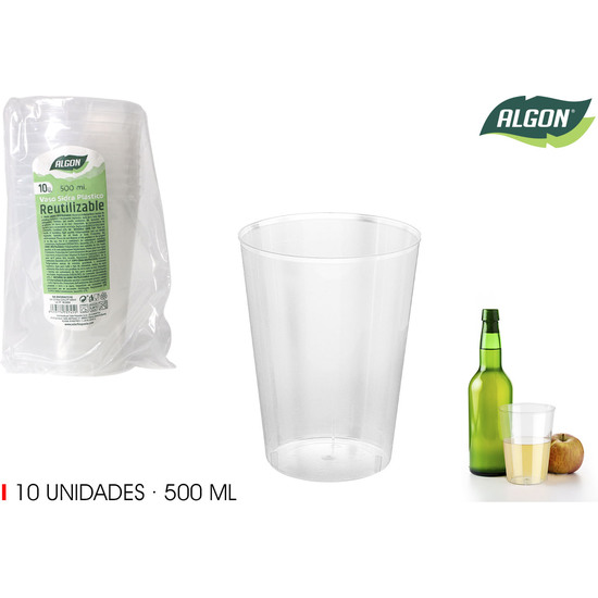 SET-10 VASO SIDRA PP 500ML ALGON image 0