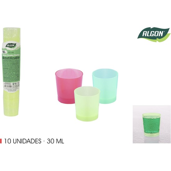 SET-10 VASO CHUPITO COLOR PP 30ML ALGON image 0