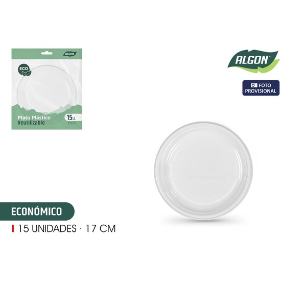 SET-15 PLATO RED. PLAST. ECO. 17CM ALGON image 0