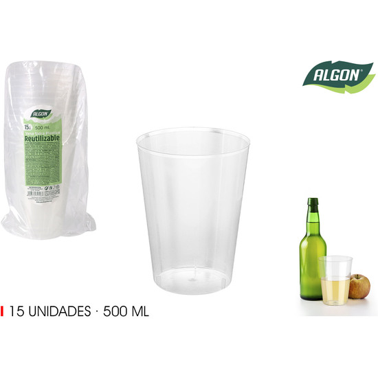 SET-15 VASO SIDRA PP 500ML ALGON image 0