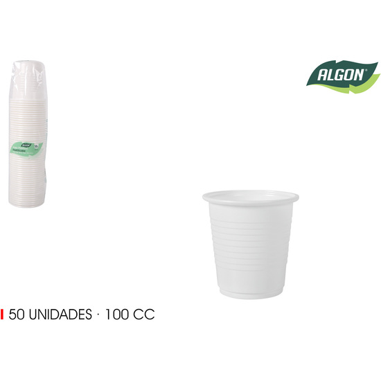 SET-50 VASO CAFE PLASTICO 100CC ALGON image 0