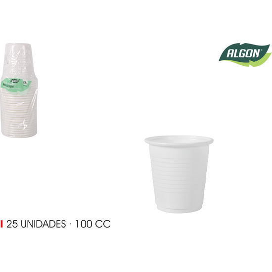 SET-25 VASO CAFE PLASTICO 100CC ALGON image 0