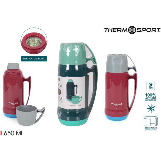 TERMO PLAST. C/TAZA 0.65L THERMOSPORT image 0