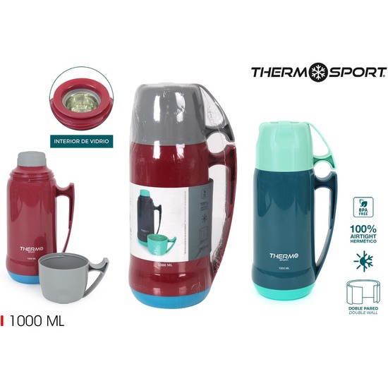 TERMO PLAST. C/TAZA 1L. THERMOSPORT image 0